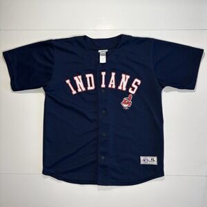 Vintage Cleveland Indians Blue MLB Jersey Youth XL